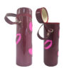 Portable PU leather cosmetic container round box