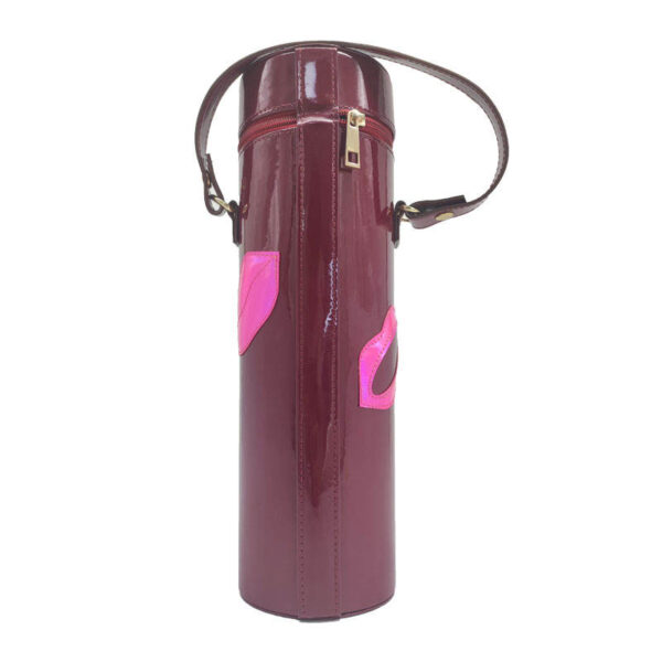 Portable PU leather cosmetic container round box