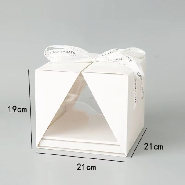 Double-door transparent handheld Cake box