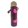 Portable PU leather cosmetic container round box