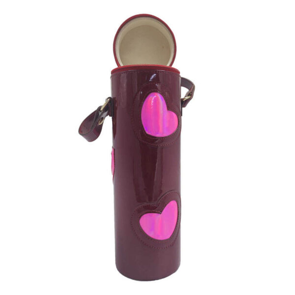 Portable PU leather cosmetic container round box