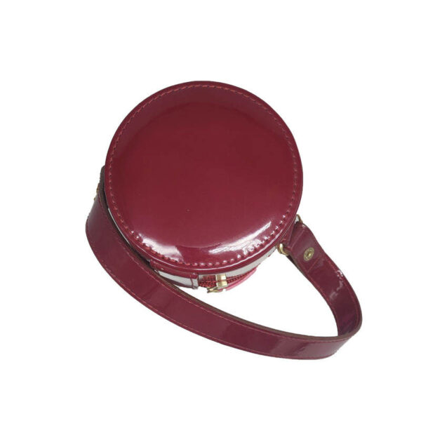 Portable PU leather cosmetic container round box