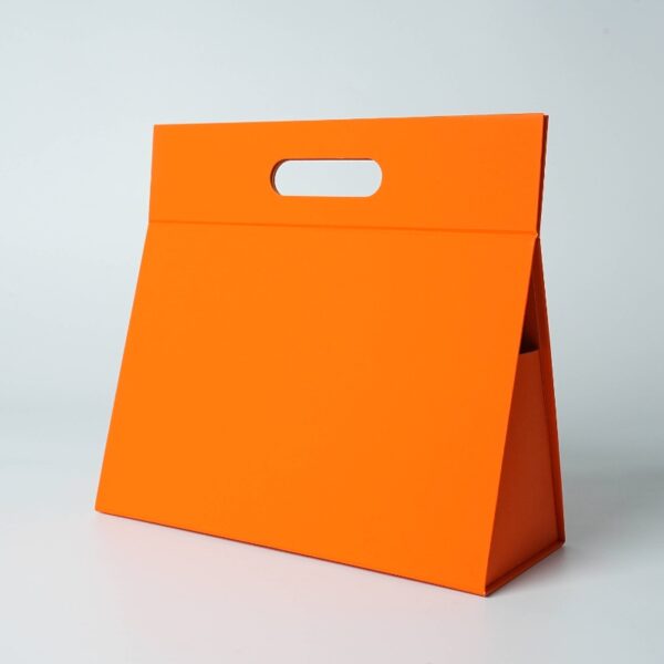 Orange foldable handheld cosmetic gift box