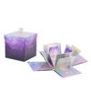 Purple iridescent burst flower gift box with crystal knob