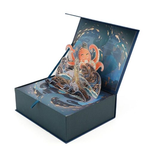 Custom 3D paper craft magnetic flip-top cosmetic gift box