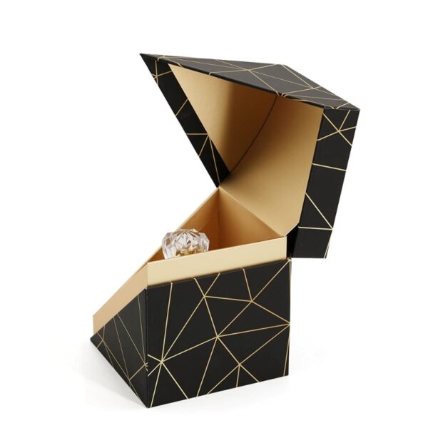 Black Gold Geometric Cube Perfume Gift Box