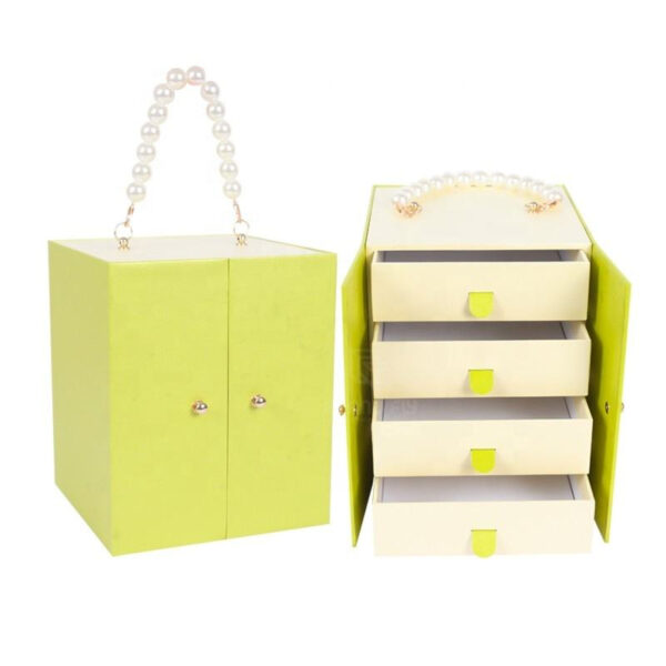 主图2 Light Green Double Door Drawer Jewelry Storage Box with Pearl Handle