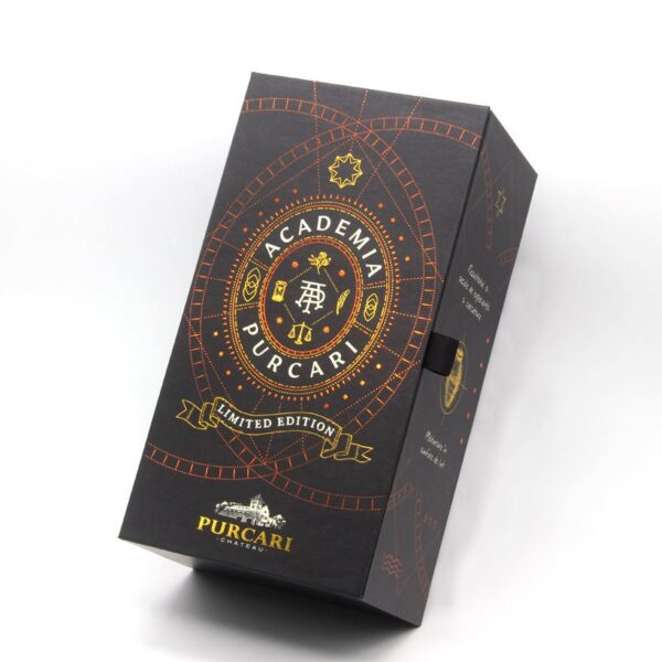 Customized double-door magnetic book-style luxury gold-stamped printed wine gift box