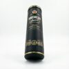 Black Cylindrical Leather Wine Tube Box with Gold Trim