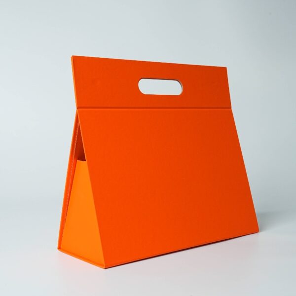 Orange foldable handheld cosmetic gift box