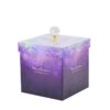 Purple iridescent burst flower gift box with crystal knob