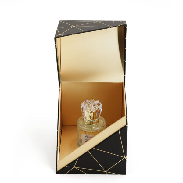 Black Gold Geometric Cube Perfume Gift Box