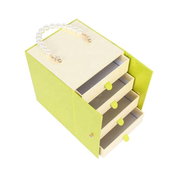 主图3 Light Green Double Door Drawer Jewelry Storage Box with Pearl Handle