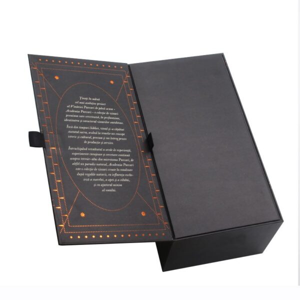 Customized double-door magnetic book-style luxury gold-stamped printed wine gift box