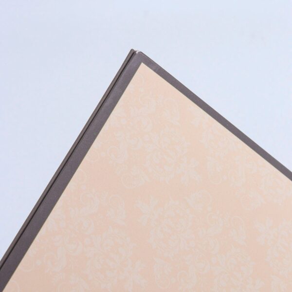 Vintage beige triangular hand-held cosmetic gift box with wooden ring and bow