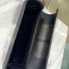 Black Cylindrical Leather Wine Tube Box with Gold Trim