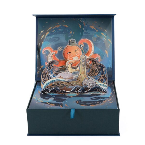 Custom 3D paper craft magnetic flip-top cosmetic gift box