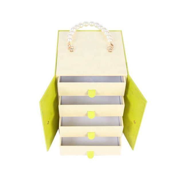 主图5 Light Green Double Door Drawer Jewelry Storage Box with Pearl Handle