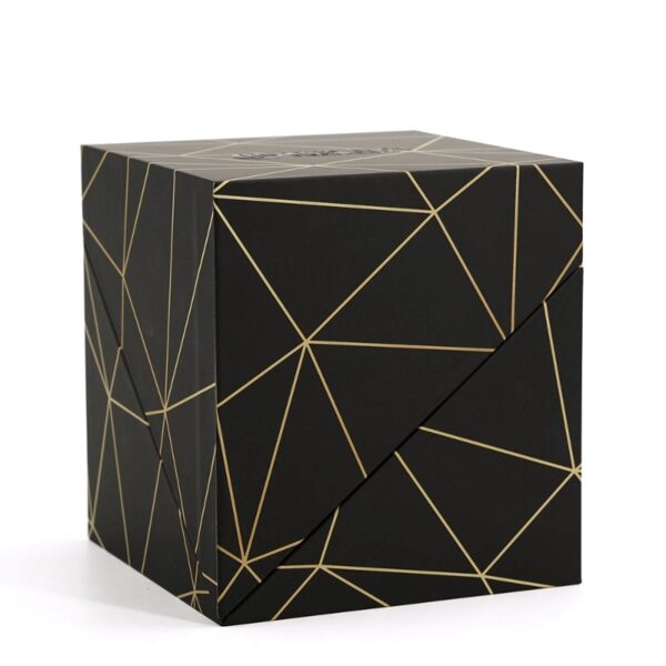Black Gold Geometric Cube Perfume Gift Box