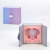 Purple Double Door Jewelry Gift Box with Pink Inner Window