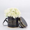 Black gold cylindrical flower gift box with handle