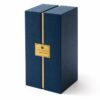 Custom Luxury Magnetic Double Door Wine Gift Box with Premium Gold Interior and Textured Paper Finish
