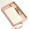 002 Custom Luxury Candle Gift Box with Book Style Magnetic Closure and Ribbon Opening Design
