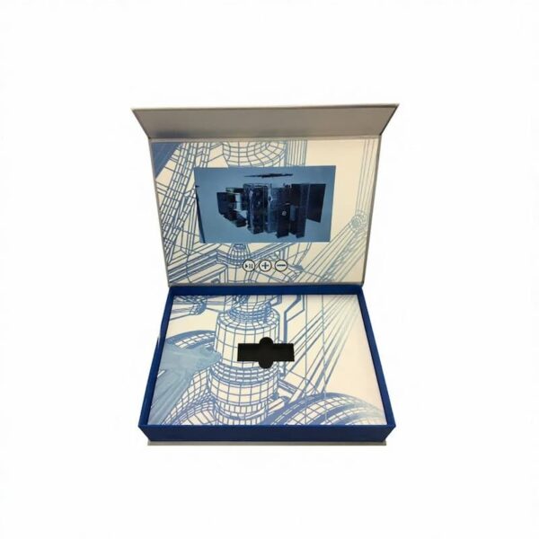 02 Flip Top Video Gift Box with Screen Display, Custom Rigid Box