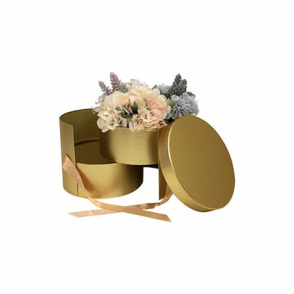 Luxury Flower Box with Round Rigid Structure and Premium Floral Presentation Design