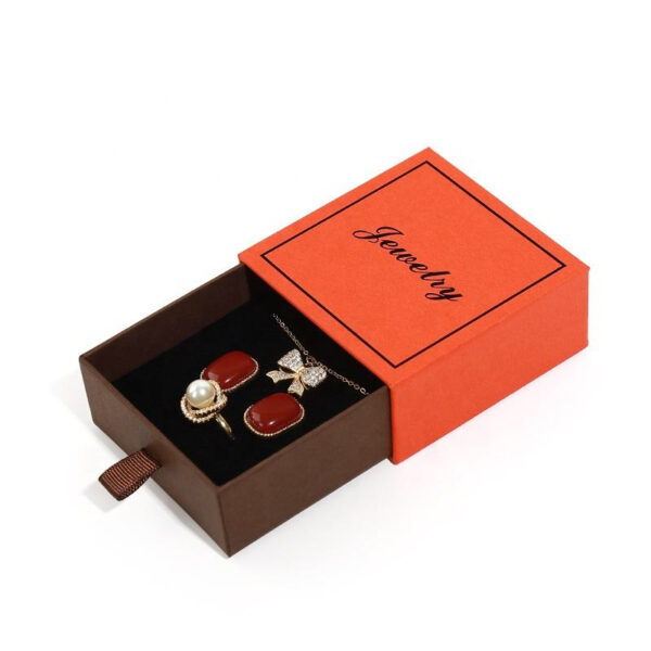 02 Luxury Velvet Drawer Jewelry Box with Logo for Ring, Necklace and Bracelet Packaging