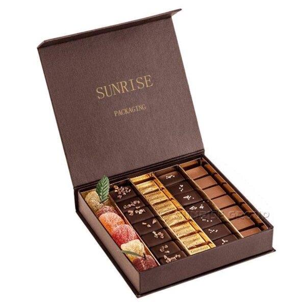 03 Luxury Magnetic Chocolate Gift Box with Logo for Premium Food Packaging