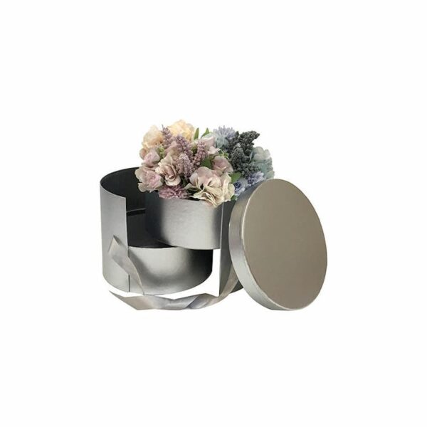 Luxury Flower Box with Round Rigid Structure and Premium Floral Presentation Design