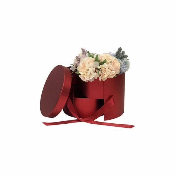 Luxury Flower Box with Round Rigid Structure and Premium Floral Presentation Design