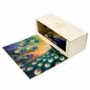 Peacock Themed Double Open Wine Box, Custom Printed Liquor Display Box