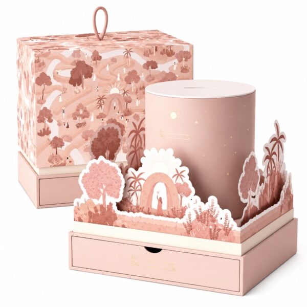 Custom Luxury Candle Gift Box with 3D Paper Art Design and Drawer Structure