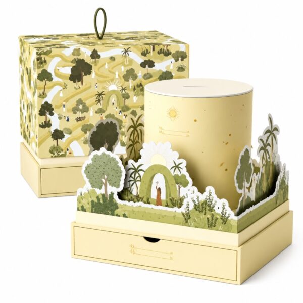 Custom Luxury Candle Gift Box with 3D Paper Art Design and Drawer Structure