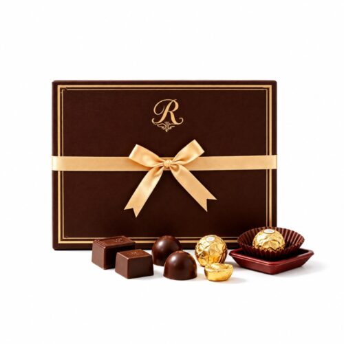 Luxury Flip Top Chocolate Box with Gold Foil Logo for Premium Chocolate Packaging