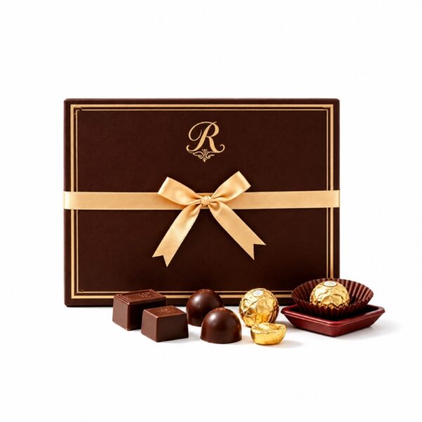 Main-01 Luxury Flip Top Chocolate Box with Gold Foil Logo for Premium Chocolate Packaging