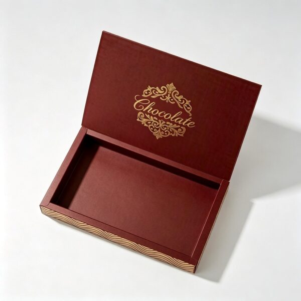 Main-02 Luxury Flip Top Chocolate Box with Gold Foil Logo for Premium Chocolate Packaging