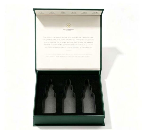 Custom Luxury Essential Oil Gift Box with Magnetic Closure and Gold Foil Logo for Aromatherapy Collection